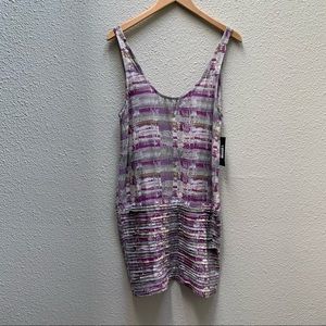 Hurley skater girl Tank top Dress lavender grey pattern textured summer Dress S